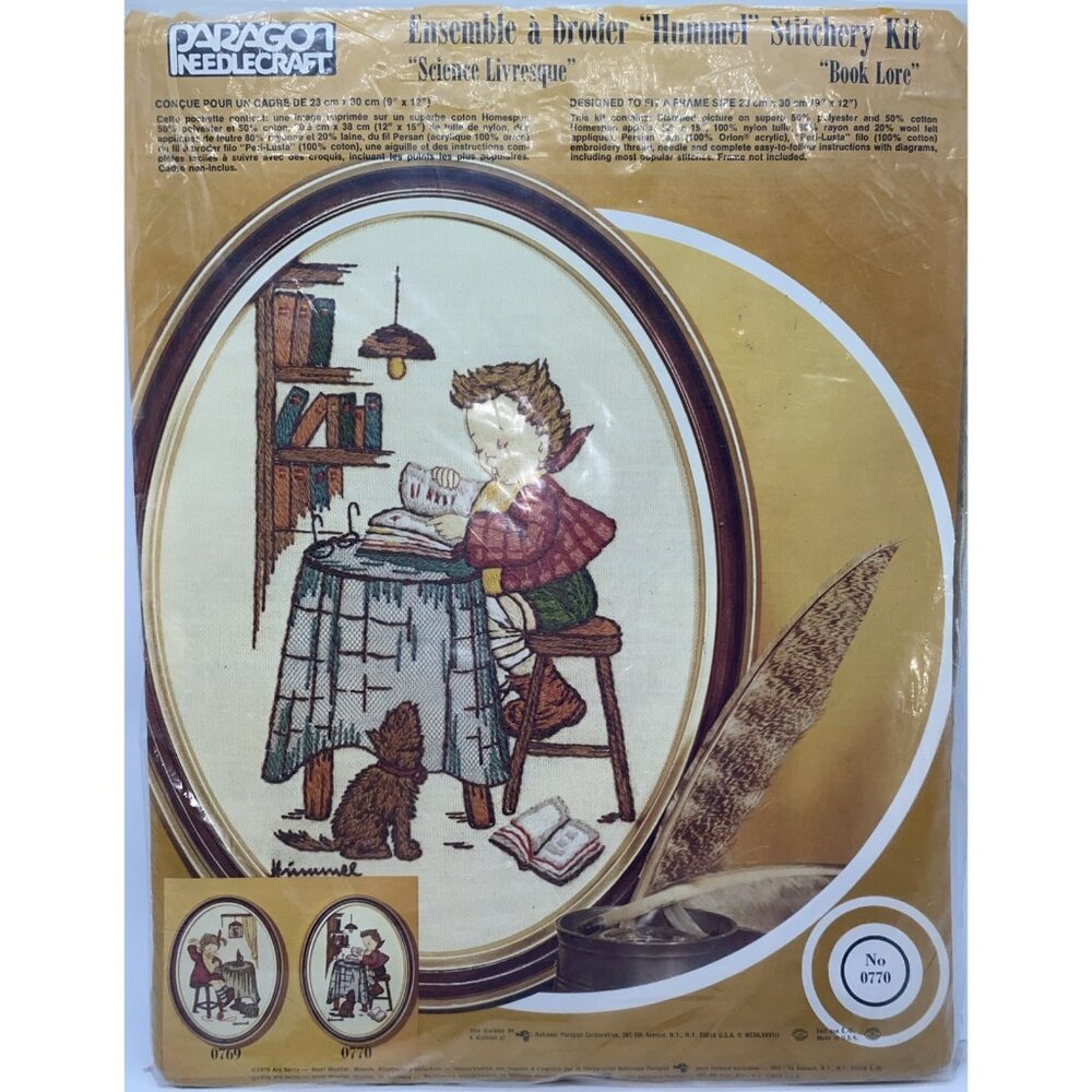 Hummel Book Lore 0770 Needlecraft Stitchery Kit National Paragon Corp Vintage